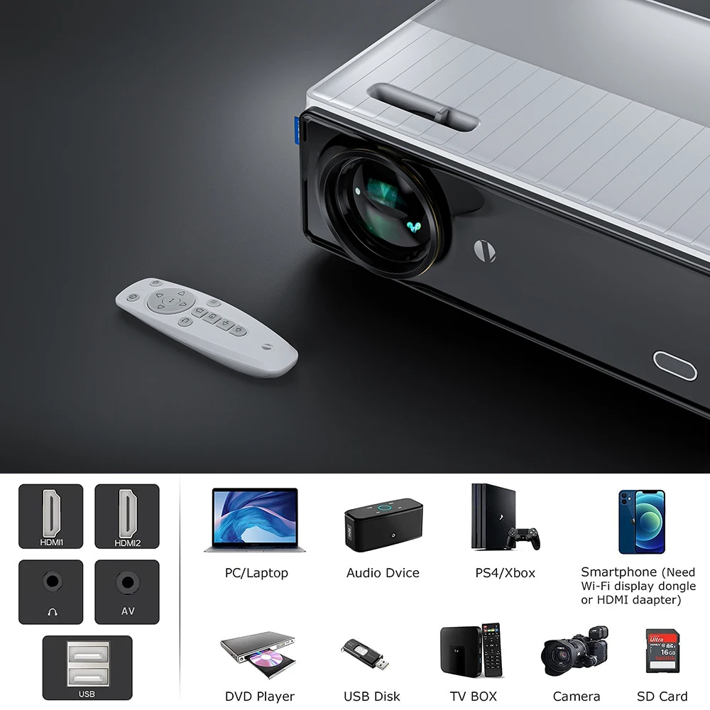 led projector Vivicine 2022 Android 9.0 1080p Full HD Home Theater Projector,1920x1080pixels Multimedia Overhead  WIFI Proyector Beamer film projector