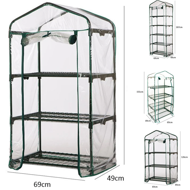 1 шт. теплица мини открытый Growbag Growhouse зеленый дом ПВХ покрытие пластиковый сад высокое качество