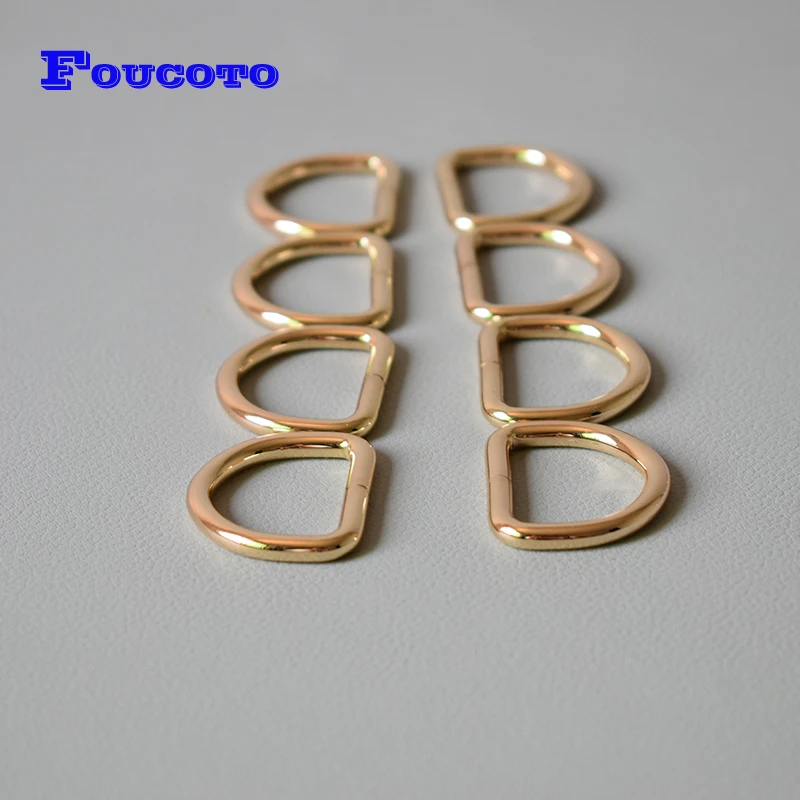 200Pcs/Lot Metal Crafts D Rings for 1Inch(25mm) webbing Diy Backpacks Straps Bags Pet Collar Accessories- Gold