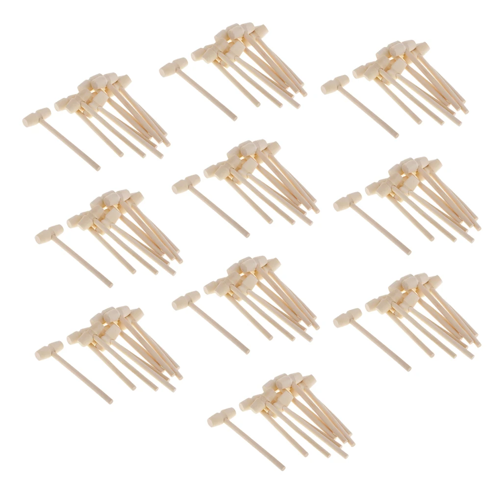 100 Pieces Mini Wooden Hammer Wood Mallets for Seafood Lobster Shell 100 Pieces Mini Wooden Hammer Wood Mallets for Seafood Lobster Shell
