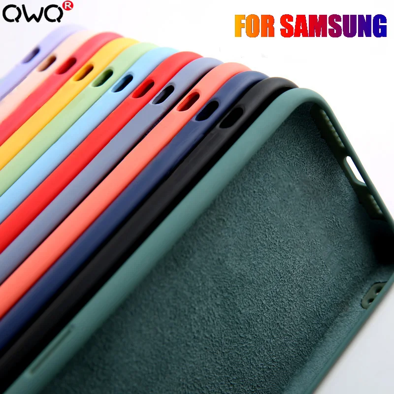 Чехол из жидкого силикона для Samsung Galaxy A50 A70 A30S A40 A20 A10 S10 S9 S20 A51 A71 Примечание 10 8 9