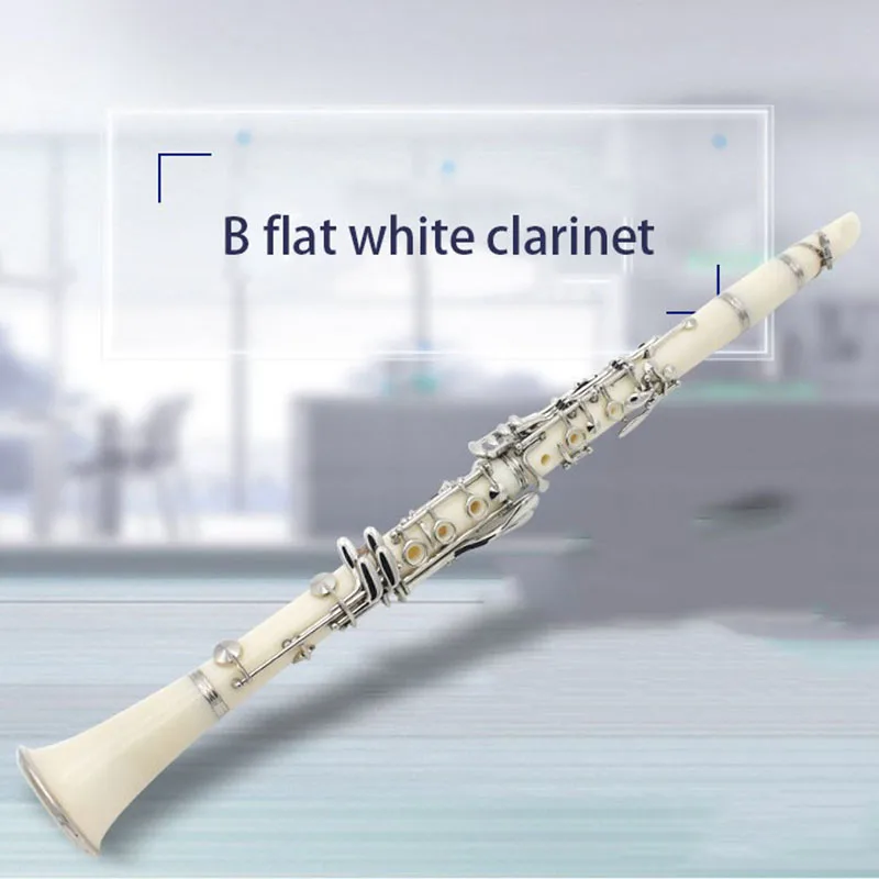 Играя класс B плоская черная трубка, B плоская кларнет, белый кларнет, цвет кларнет, белый кларнет