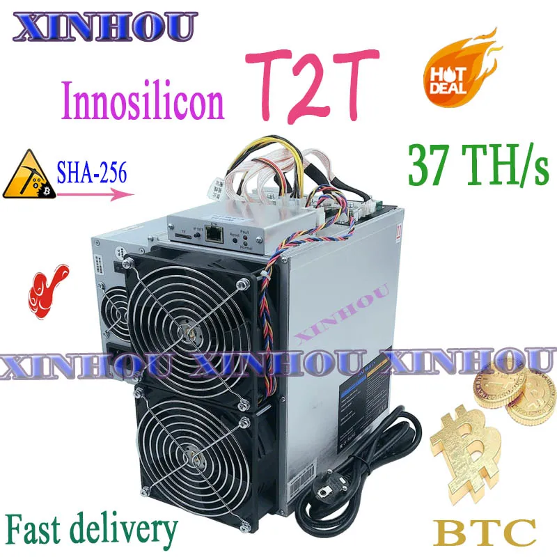 Старый ASIC шахтер Innosilicon T2T 37T BTC Майнер с PSU лучше чем T3 Antminer S17 T17 S17e T17e S9 S9k S9SE T9 + M21 M21S