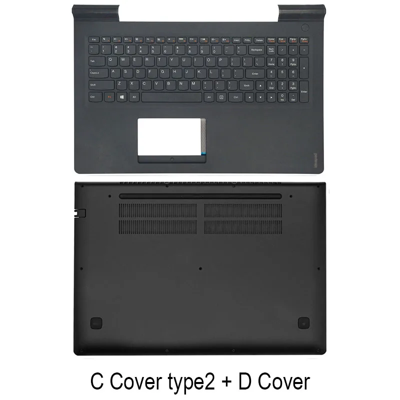 NEW For Lenovo IdeaPad 700-15isk 700-15 Laptop LCD Back CoverFront bezel Hinges Palmrest Bottom Top Back Cover Case Black 17 inch laptop case Laptop Bags & Cases