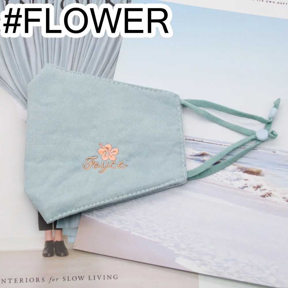 Flower-blue L. Mirror 1 шт., женская теплая хлопковая маска для лица, дышащая маска для рта, моющаяся маска для рта против пыли для зимнего велоспорта, Новинка - Цвет: Flower-blue