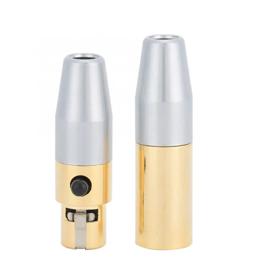 

1 Pair Gold-Plated 3-Core MINI XLR Male to Female Welding Connector DIY Soldering Head for Audio Cables headphone microphone
