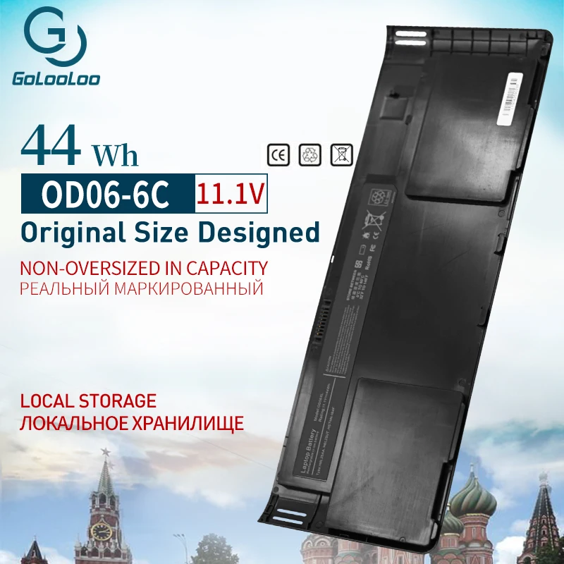 Golooloo OD06XL Аккумулятор для ноутбука HP EliteBook Revolve 810 Планшет Серии HSTNN-IB4F HSTNN-W91C H6L25AA H6L25UT 44 Втч 11,1 V