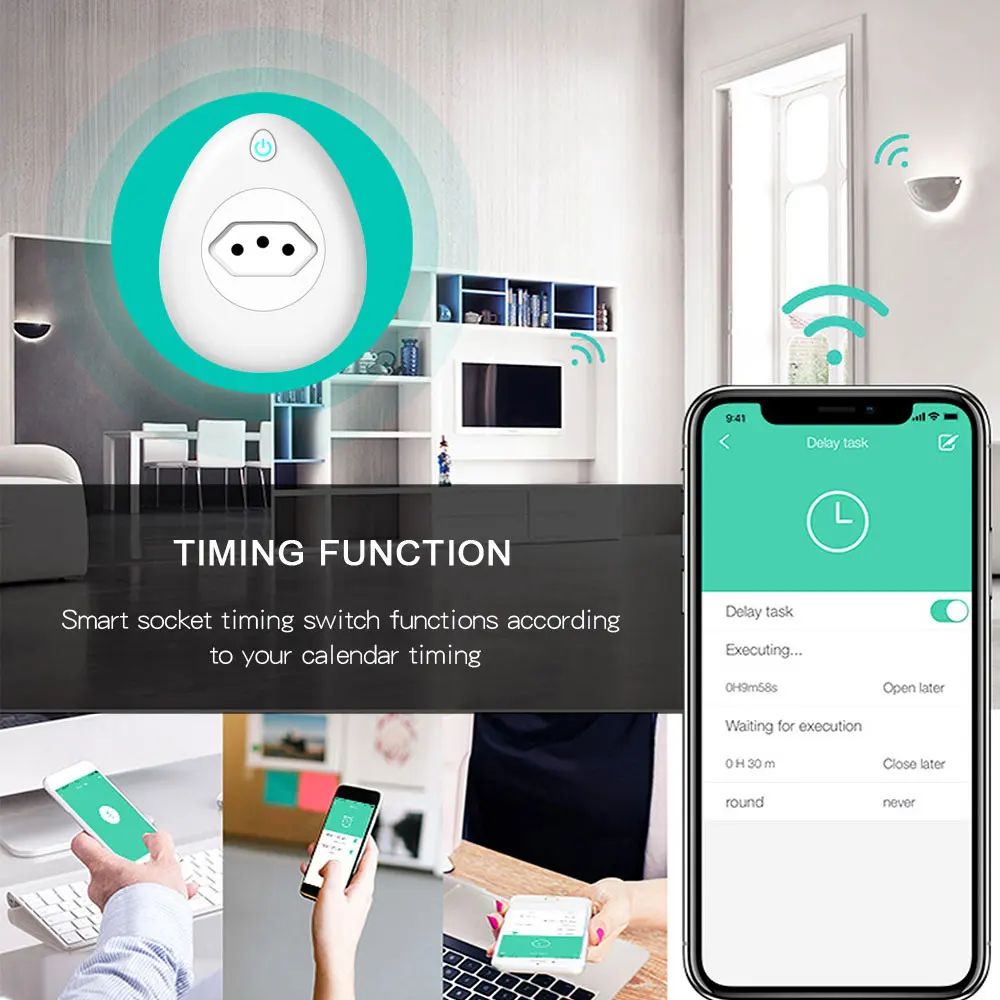 Wifi умный бразильский штекер питания монитор 15A BR розетка Беспроводная розетка Голосовое управление работа с Alexa Google home с USB Smart life