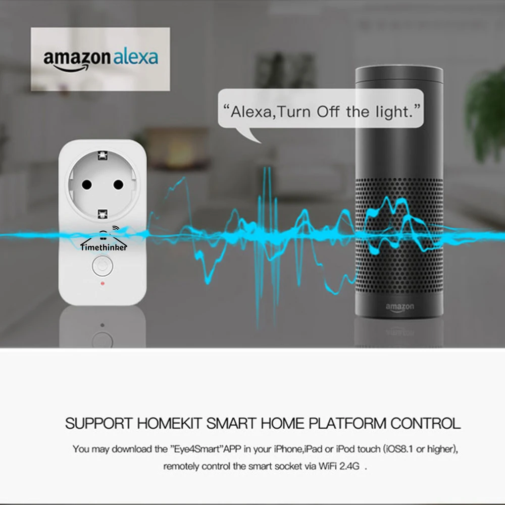  Timethinker Smart Plug for Apple Homekit Smart WIFI Socket for ALexa Google Home APP Voice UK/US/EU - 32957519826