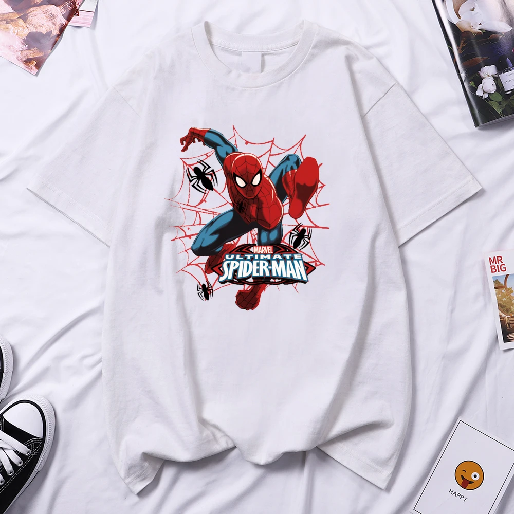 Marvel Spiderman T Shirt  Super hero Clothes women's Summer Short Sleeve Girls Tops Red Tees men Clothing Shirts Spider Tshirts graphic tees women Tees