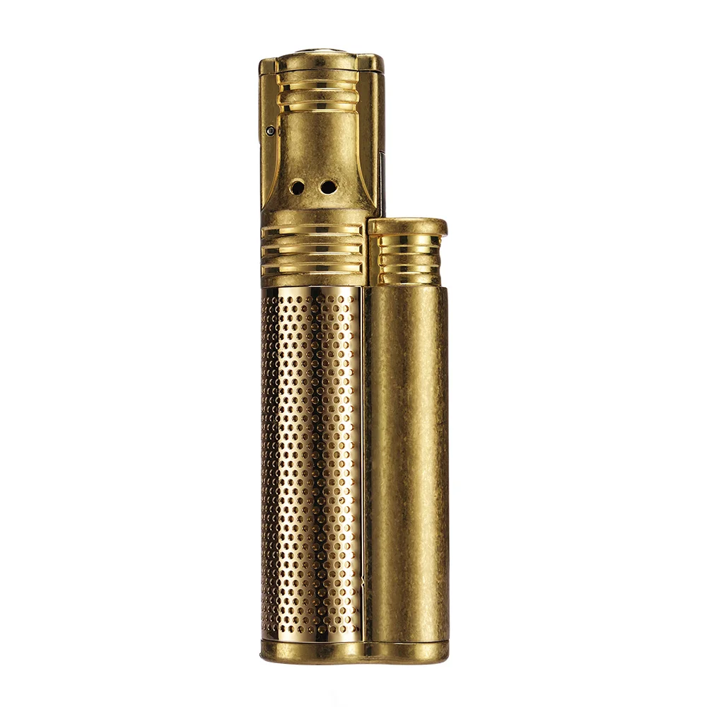 Metal Windproof Torch Lighter With Cigar Punch Adjustable Cigar Torch