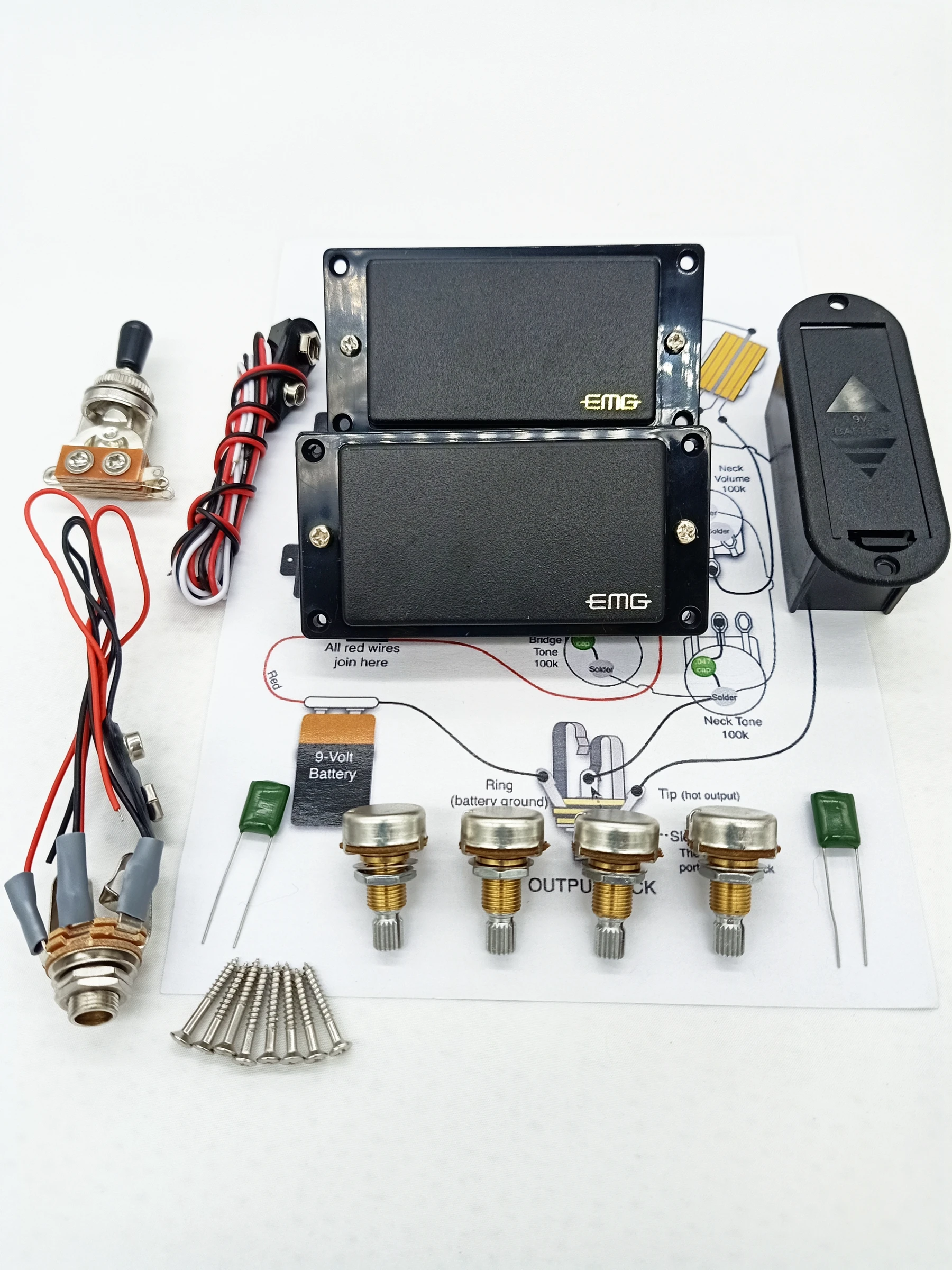 Новый электрогитара пикапы активный пикап Humbucker 9V источник питания батареи|guitar
