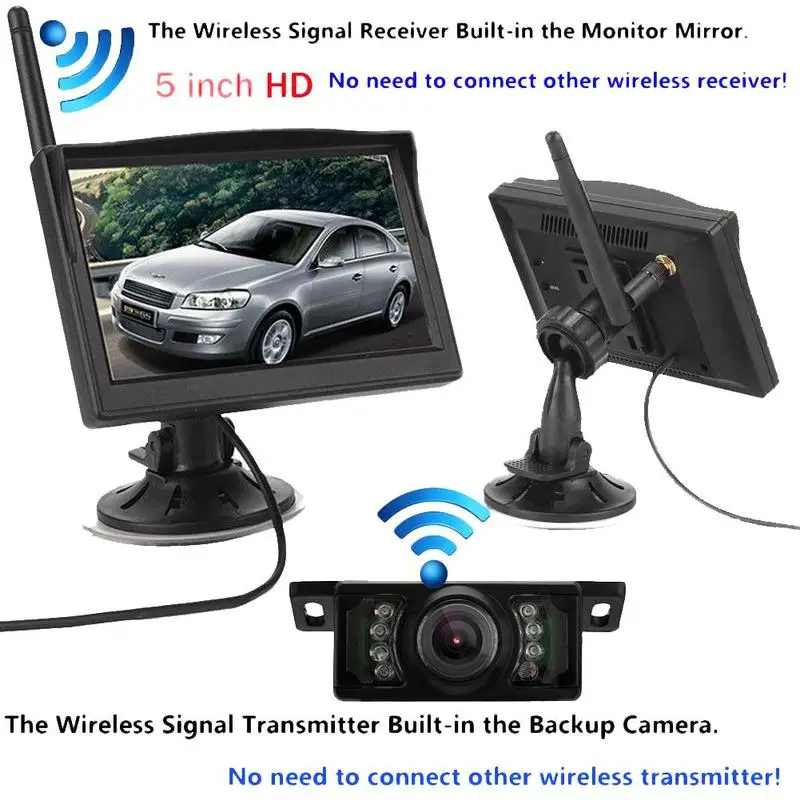 YuanTing встроенный беспроводной 5 ''TFT lcd цветной экран автомобиля заднего вида монитор заднего хода парковочная резервная камера Простая установка системы