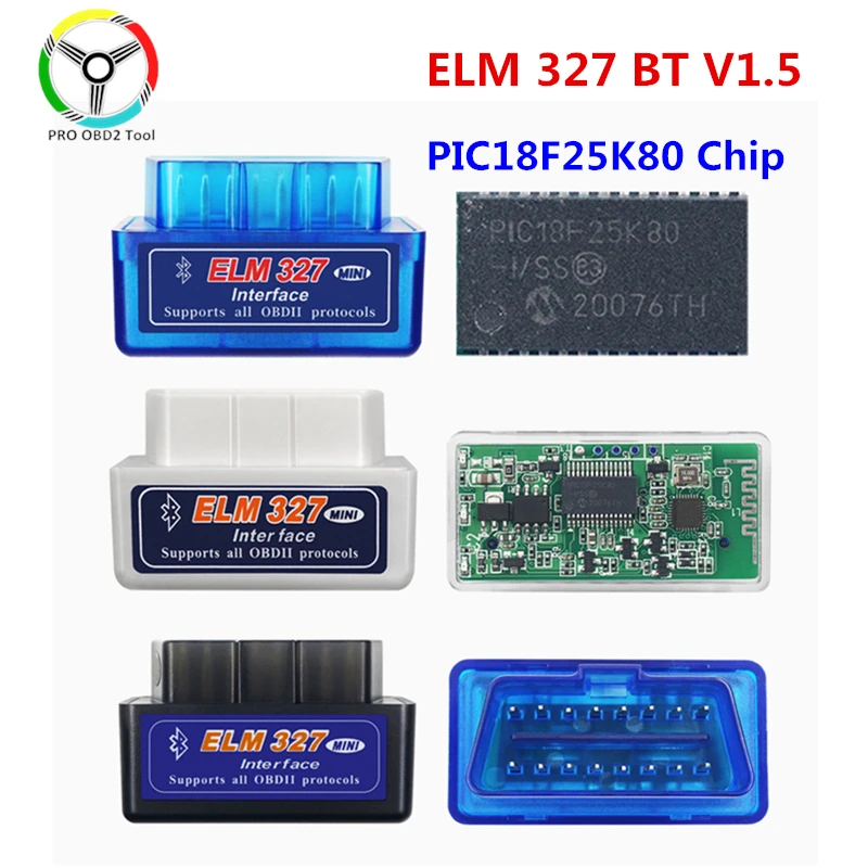 Super Mini ELM327 V1.5 Bluetooth PIC18F25K80 ELM 327 в 1 5 OBD2 диагностический инструмент с поддержкой