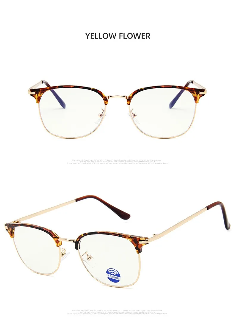 Анти голубой свет анти блокирующий фильтр очки Модные женские мужские компьютерные очки ретро металлические прозрачные UV400 очки