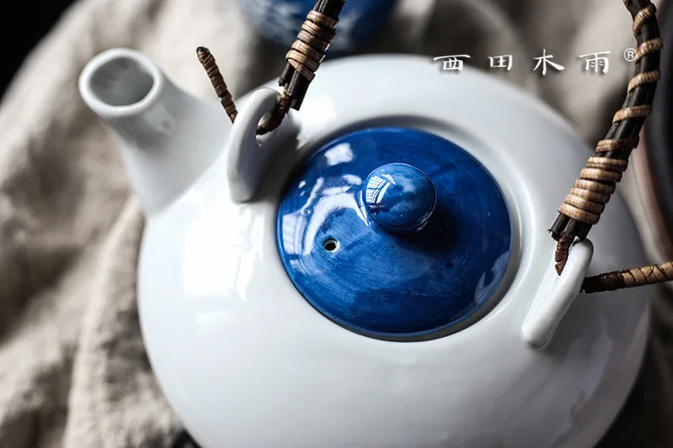 Fish tea set Japanese high-temperature glaze color one pot four cup teapot tea cup gift box set