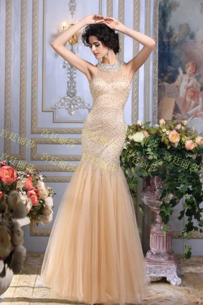 vestidos, роскошное, Кристальное, официальное, для невесты, сексуальное, для свадьбы, расшитое бисером, с золотыми блестками, платье, вечерние платья, платья для выпускного вечера