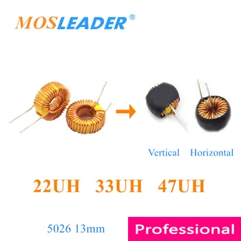 

Mosleader 100pcs 5026 22UH 33UH 47UH 13mm Vertical type Horizontal type Yellow and white inductors with housing Ring inductors