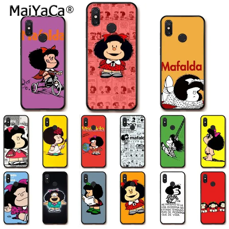 

MaiYaCa Cartoon Girl Mafalda Silicone Phone Case Cover for Xiaomi Redm4X 6A Redmi Go Redmi5 5Plus Note4 Note5 7 mi A1 A2Lite