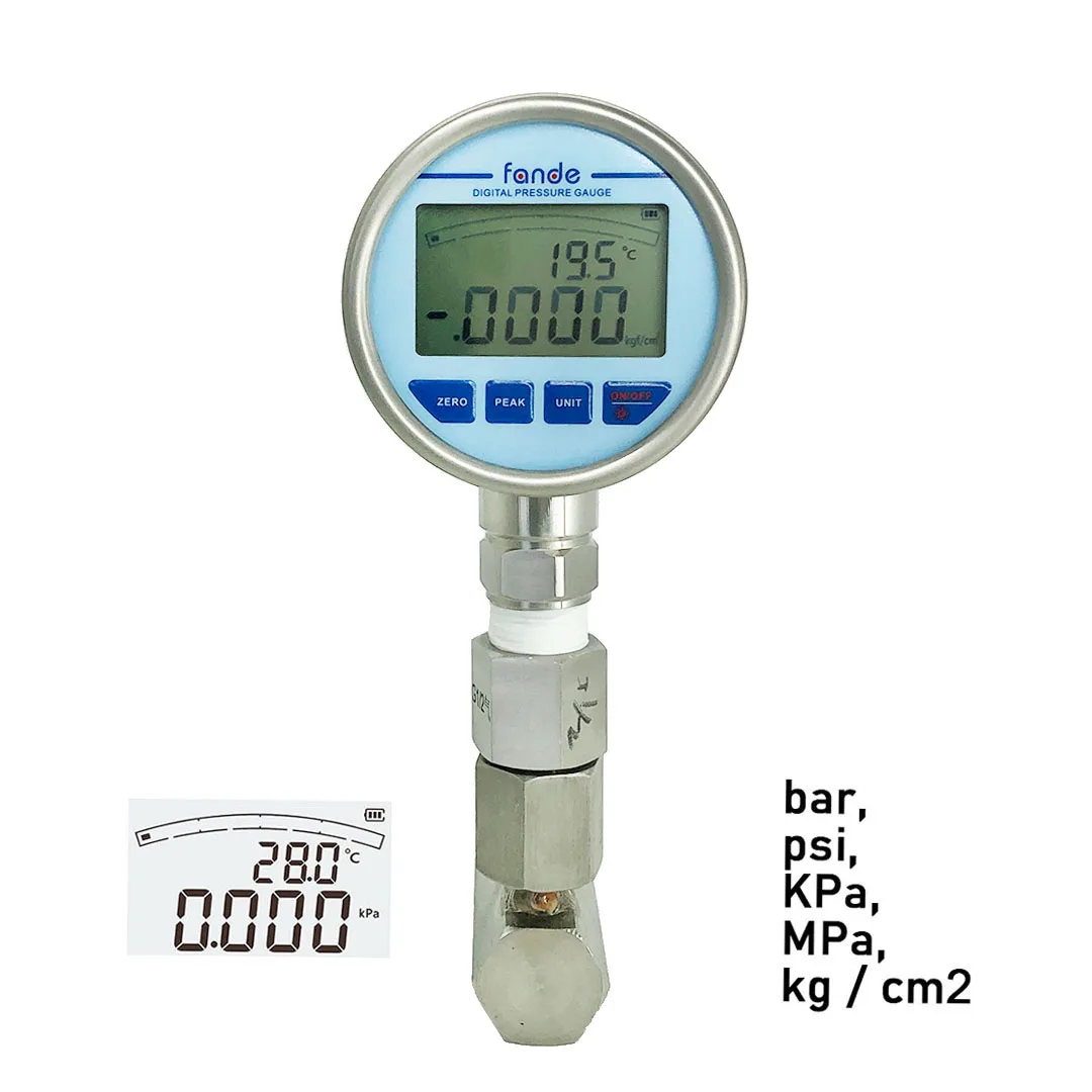 FANDE Gas Manometer Gauge Inline Air Pressure Tester 83mm 0 1000bar