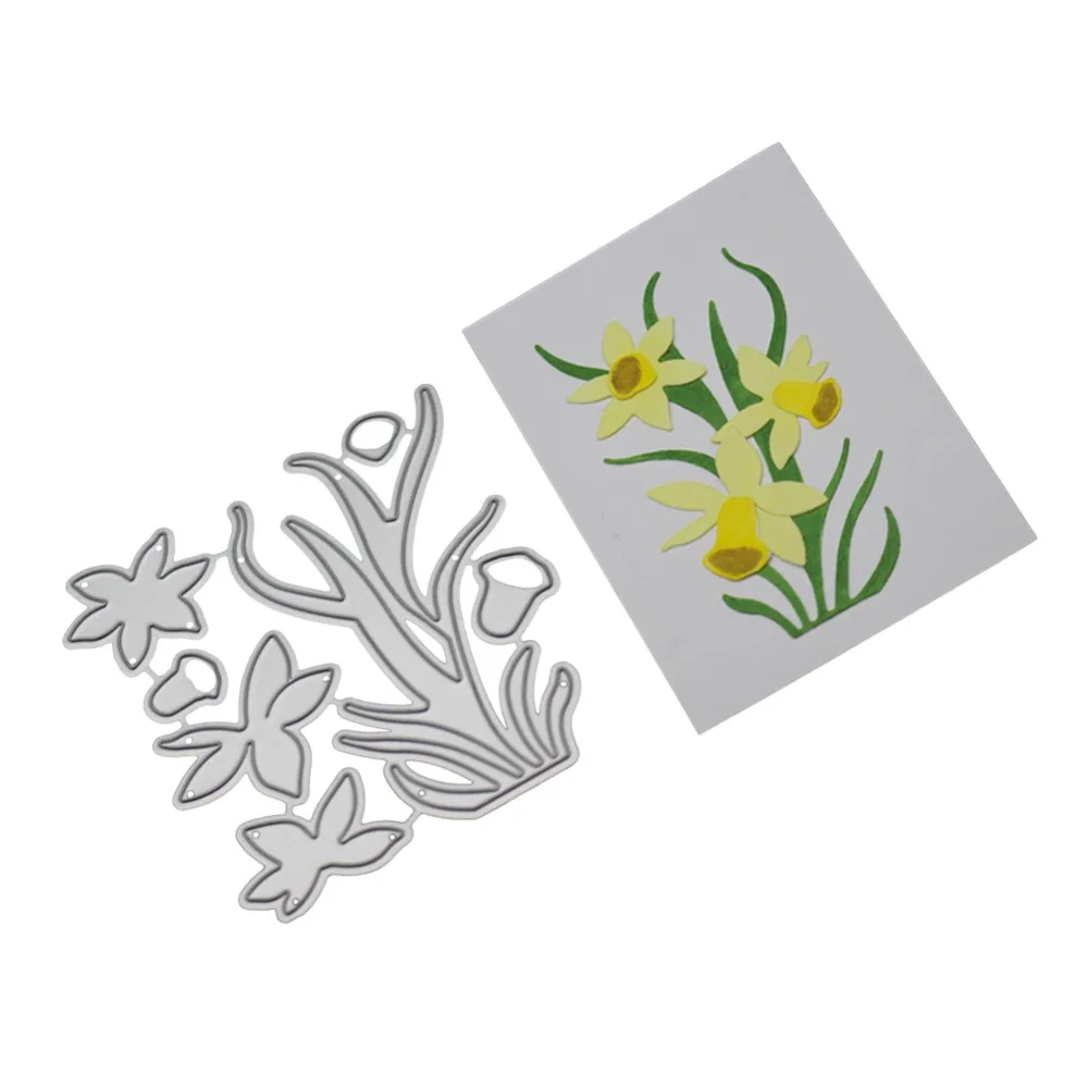 Daffodil Flower Troqueles De Corte De Metal, Марко де диенте де Леон де Encaje Para DIY альбом для записи и снятия вырубки