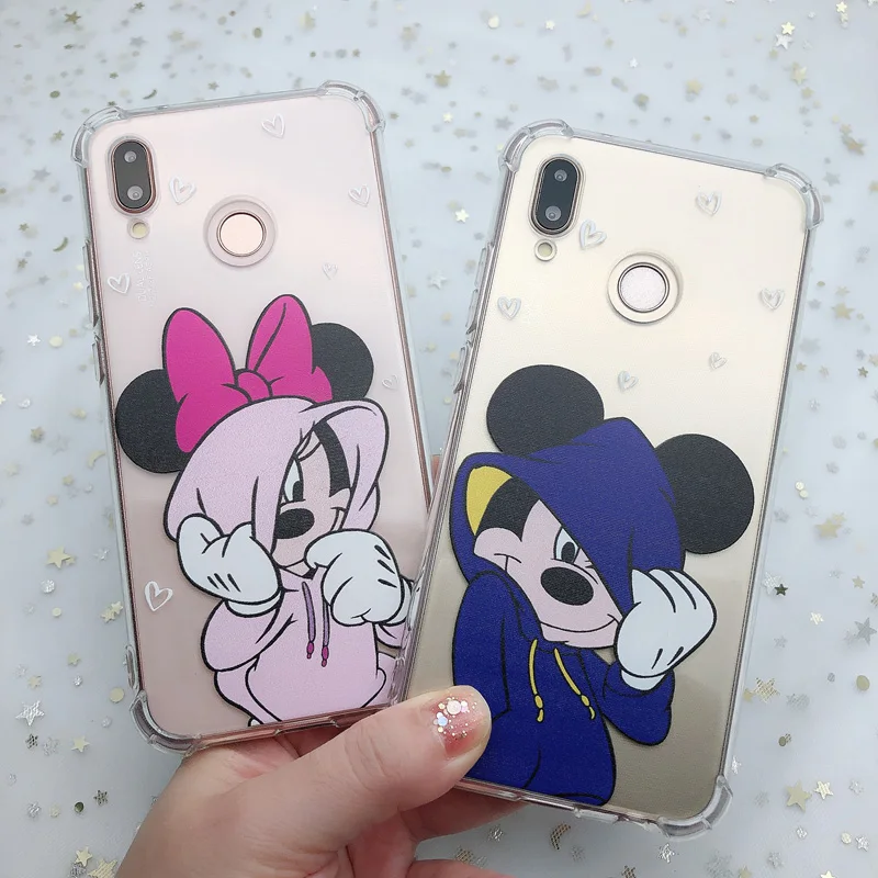 Противоударный мягкий чехол с мультяшным рисунком Микки и Минни для Xiaomi 9 9T CC9 SE 8 lite Прозрачный чехол для Redmi 7A K20 Note 7 Pro Go
