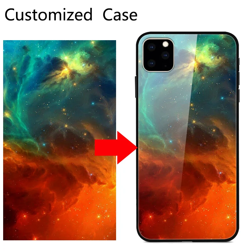 Для iPhone 11 Pro Max чехол Сделай своими руками по индивидуальному заказу для фотографий закаленное Стекло чехол для iPhone X XS MAX 6 7 8 Plus XR 6S плюс размер 11 Pro