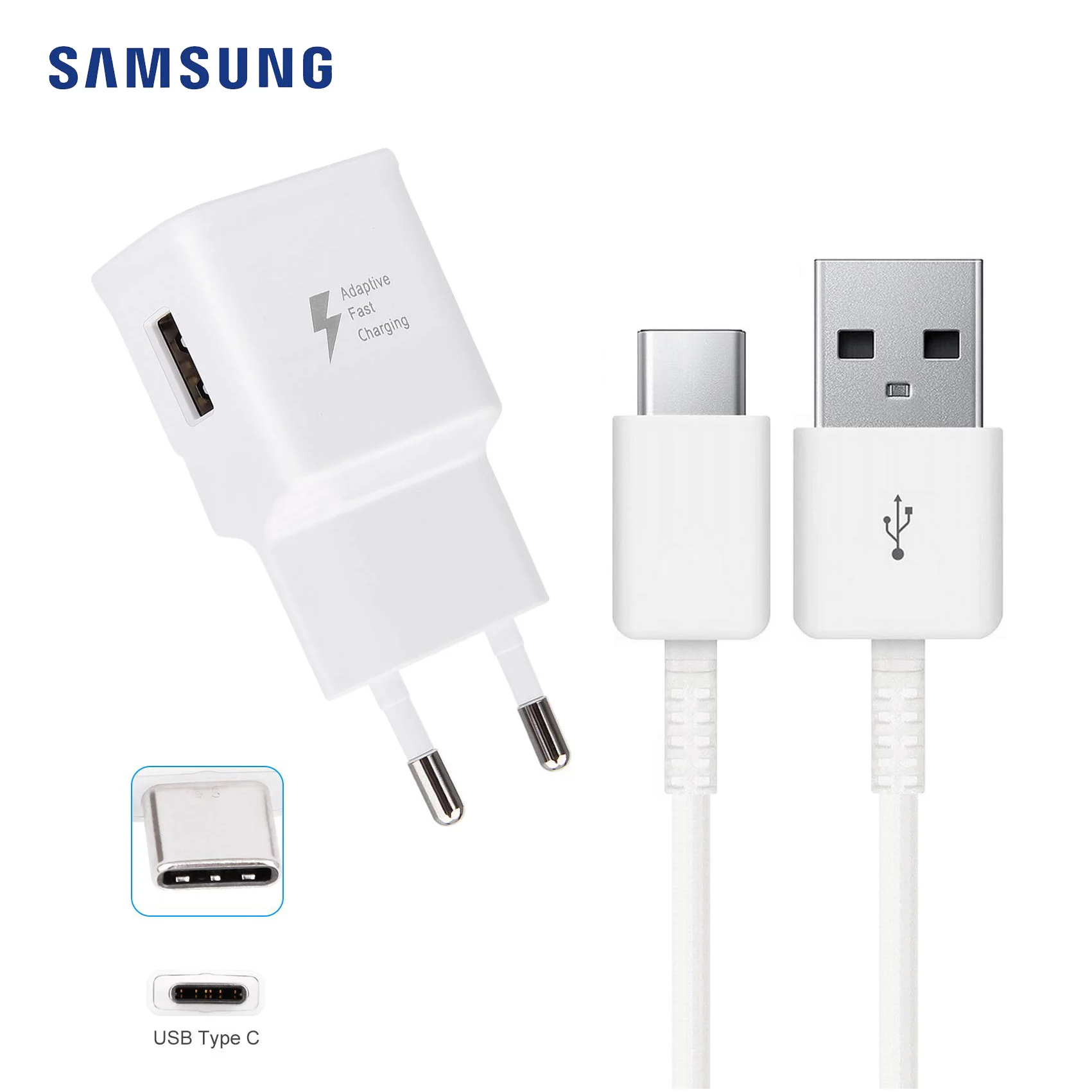 Samsung AFC быстрое зарядное устройство оригинальный 15 Вт usb type c кабель ЕС Путешествия