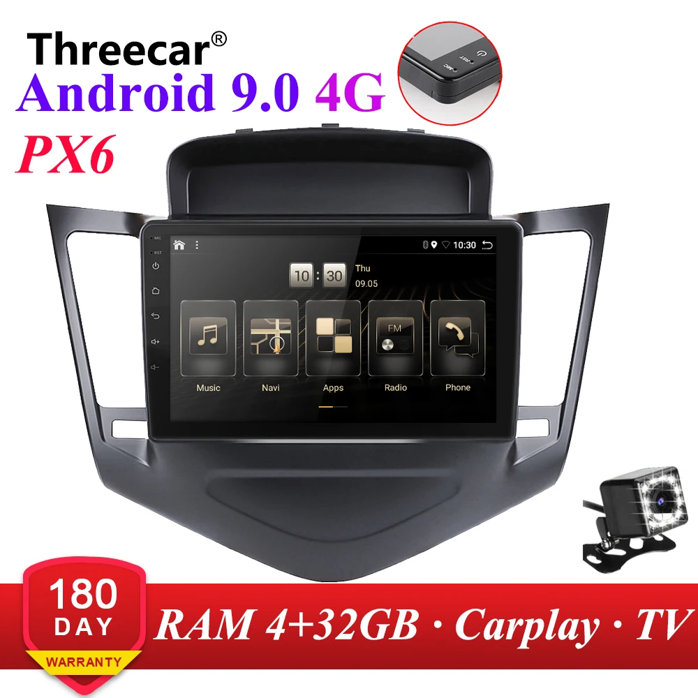 

PX6 Android 9.0 DSP Car Radio For 2013 2014 2015 Chevrolet Cruze Multimedia Video Player Navigation GPS wifi 4G OBD SWC 2din