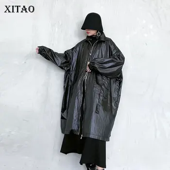 

XITAO Zippers Casual Wide Waisted Trench Women 2020 Spring Tide Fashion Style Turn Down Collar Long Sleeve Trench Coat GCC3382