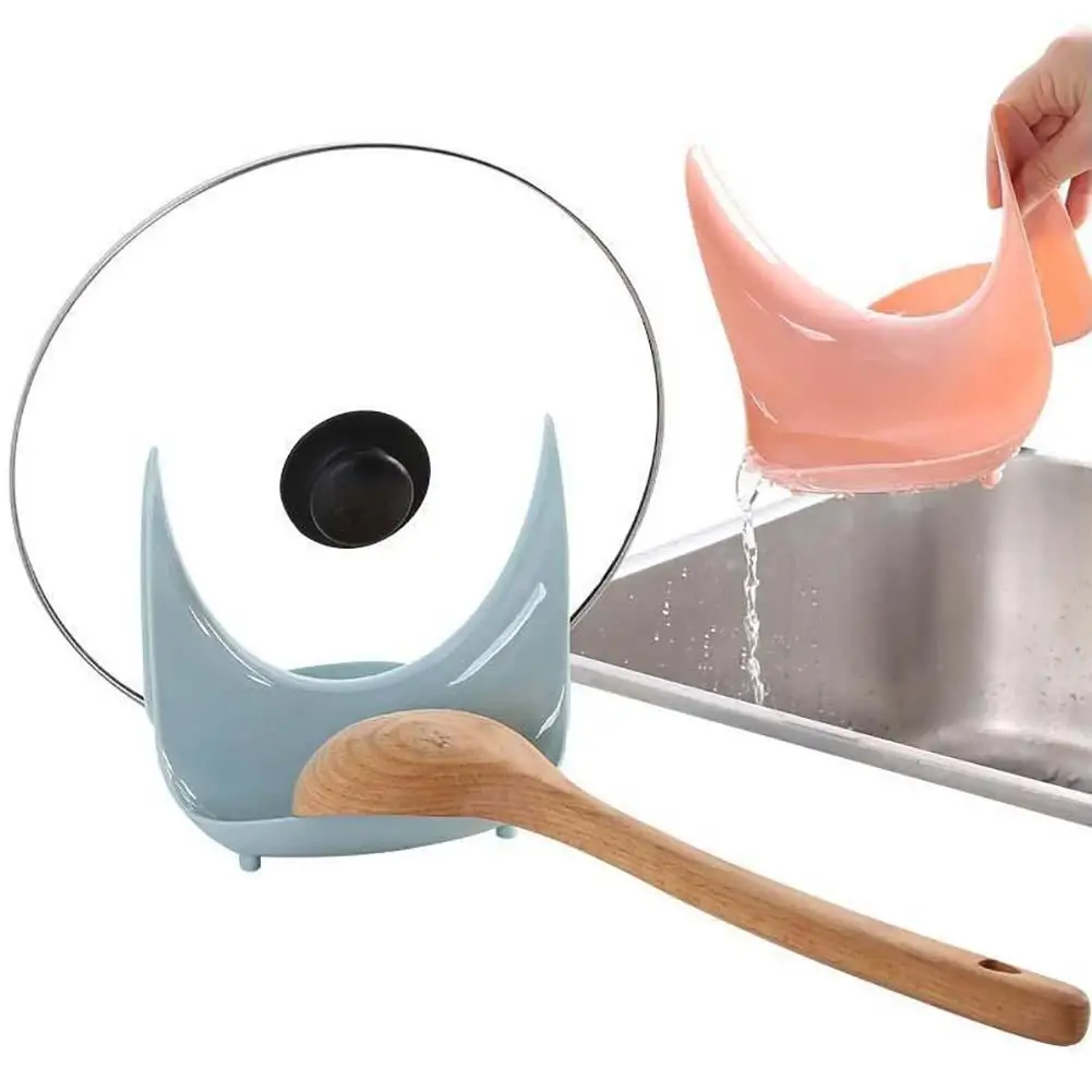 

Plastic Pot Pan Cover Lid Shell Stand Holder Practical Kitchen Tool Anti-Slip Bracket Chopping Block Storage Holder Rack Tool
