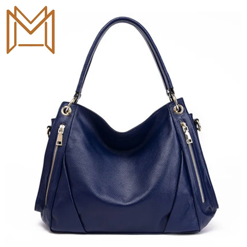 

Head Layer Cowhide Women's Handbag Genuine Leather Woman Package Single Shoulder Span Capacity Dumplings Package