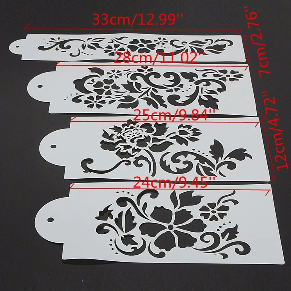 wadafen 16 Stuks Taartsjablonen, Cake Template Stencil