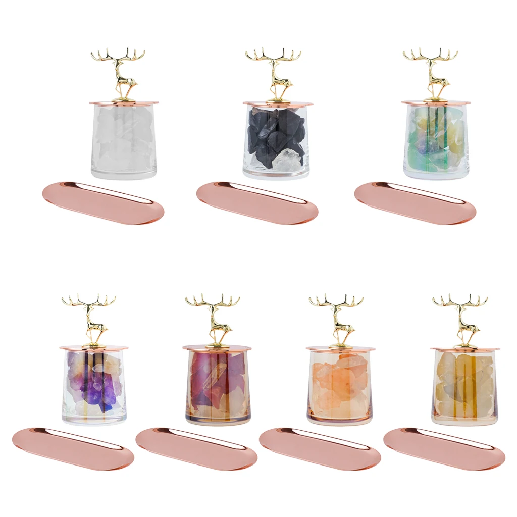 Crystal Quartz Stone Diffuser In Glass Essential Oil Diffuser With Tray