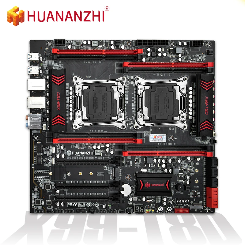 

HUANANZHI X99 T8D X99 Motherboard Intel Dual CPU X99 LGA 2011-3 E5 V3 DDR3 RECC M.2 NVME NGFF USB3.0 E-ATX Server Mainboard