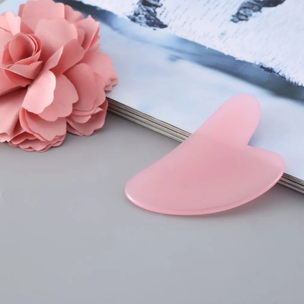 1 PC Resin Heart-shaped Massage Scraping Board Artificial Rose Gua Sha Board Face Neck Body Massager Guasha Plate