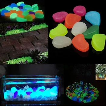 

2-3cm Luminous Stones 100PCS Pathway Stones Glow in the Dark Garden Decoration Pebbles Walkway Aquarium Plants Yard Garden Decor