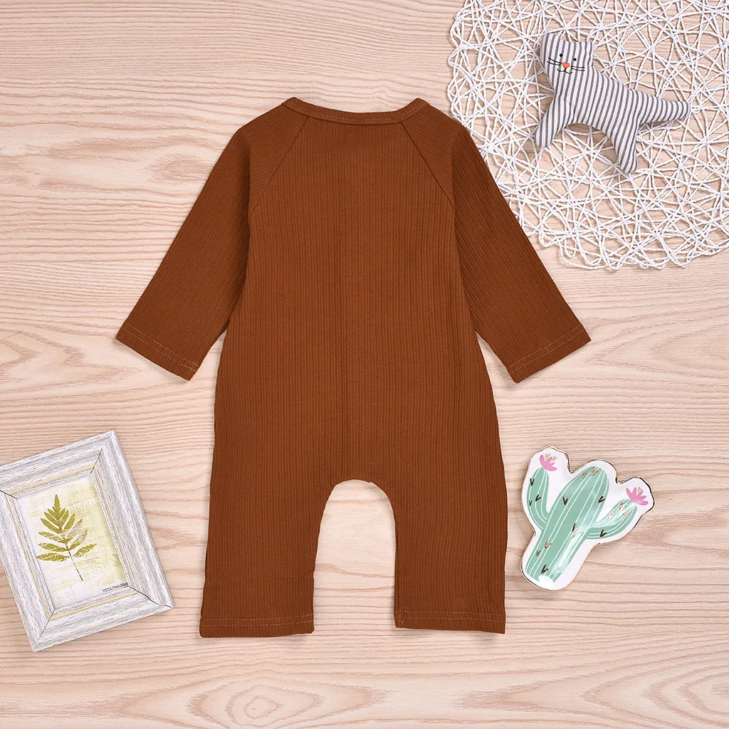 Baby Boys Girls clothes Overalls for Newborn winter jumpsuit комбинезон детский Long Sleeve Solid Romper Jumpsuit Clothes#4