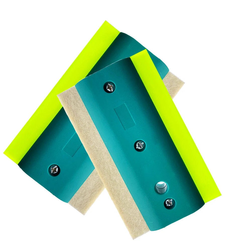 14x9cm Window Tint Tool 2in1 Double Side Wool Felt Squeegee Soft Rubber Scraper Vinyl Car Wrap Film Installing Water Remover