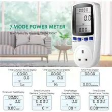 Wattmètre de tension numérique, prise britannique, consommation d'énergie, pour Kwh Ac 230v, moniteur analyseur d'électricité C1q9