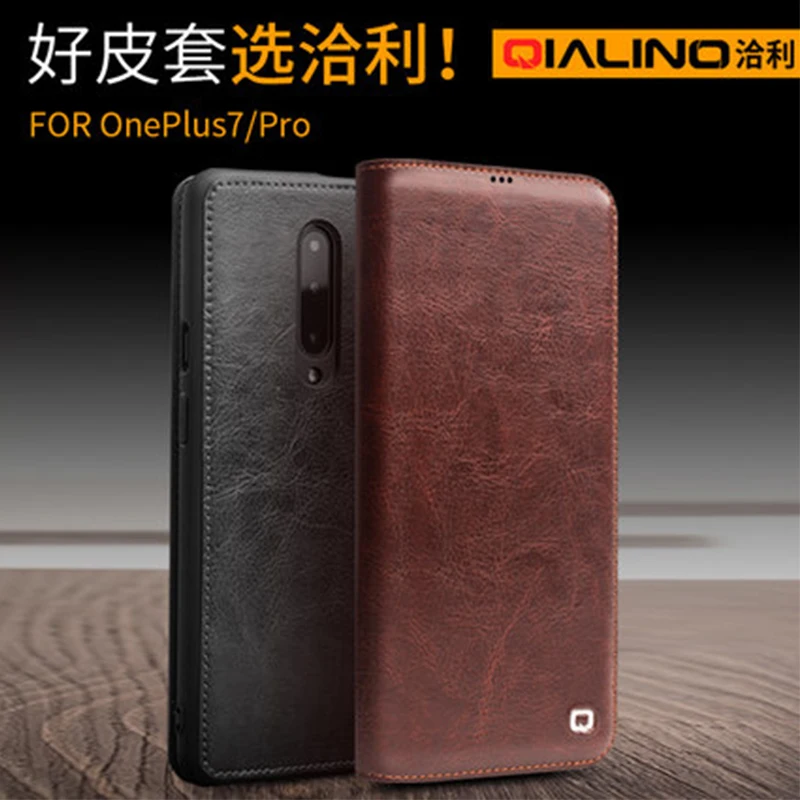 QIALINO Роскошный чехол для телефона Oneplus 7 чехол из натуральной кожи защитный чехол для Oneplus 7 Pro 7Pro Чехол флип-чехол