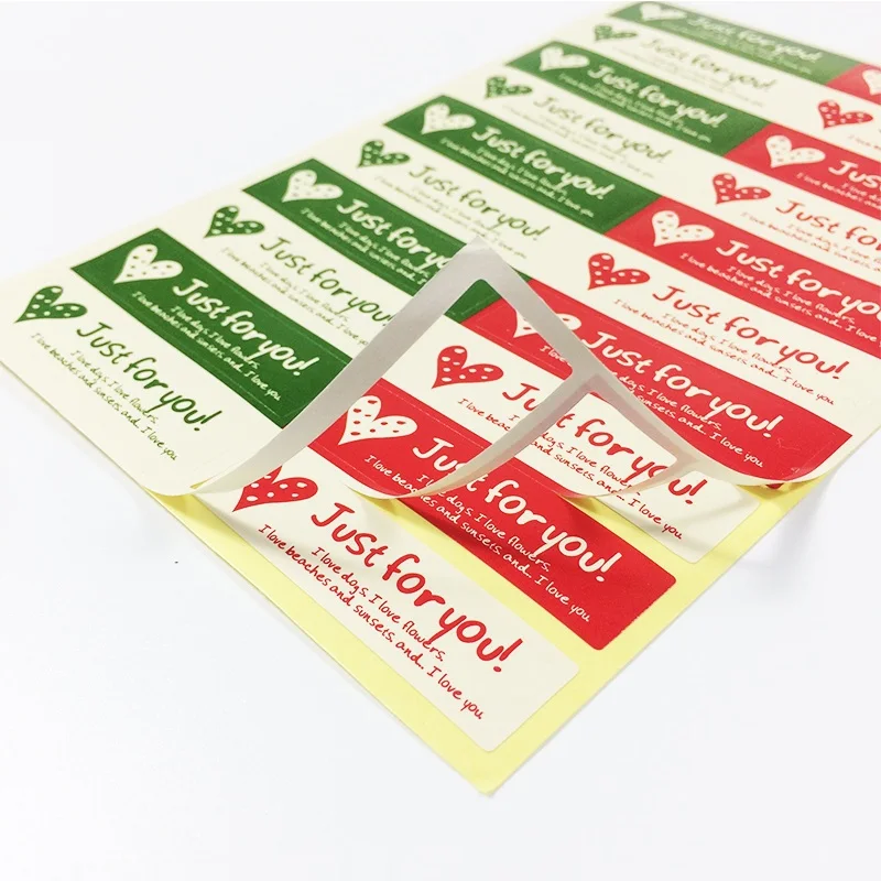 

200pcs/lot Hand made "just for you" lovely Love Series Rectangular Sealing sticker Design Sticker Labels Stationery Sticker