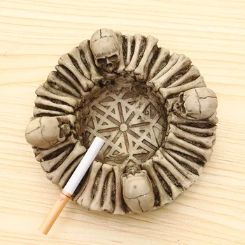 

Creative Practical Smoking Accessories Resin Skull Ashtray Home Decoration Ash Tray Personality Cigarette Ashtray Ornaments C201