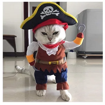 

2020 Funny Pet Clothes Cosplay Pirate Dog Cat Halloween Party Cute Costume Clothing Comfort For Small Medium Dog New Arrival