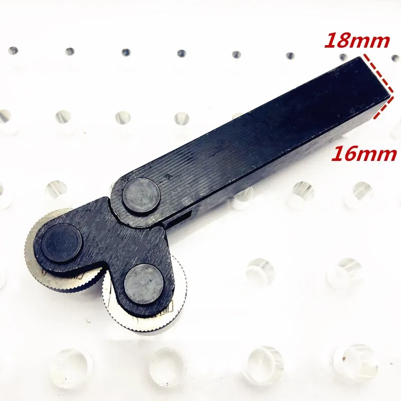 Knurling Tool Set 6PCS Reticulated Knurling Knife 0.6mm 1.0mm 2.0mm HSS Inner Hole Embossing Wheel +1PCS 16mmx18mm Steel Lathe Tool Holder Hob