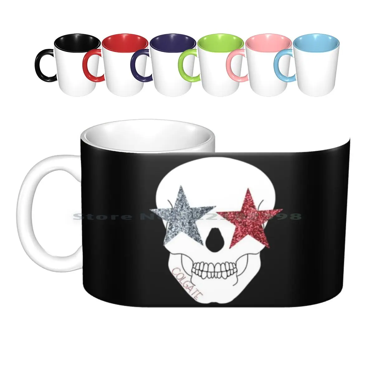 Colgate Skull Tazze In Ceramica Tazze Da Caffè Tazza Da Tè Al Latte Colgate University Colgate Bianco Grigio Grigio Raider Raiders Madison Ny Nuovo