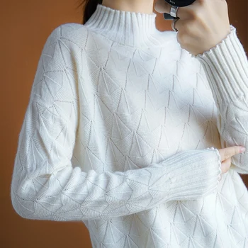 

Winter turtleneck women sweater 100% wool knitted sweater women pullover high quality soft pullover female jumper pull femme top