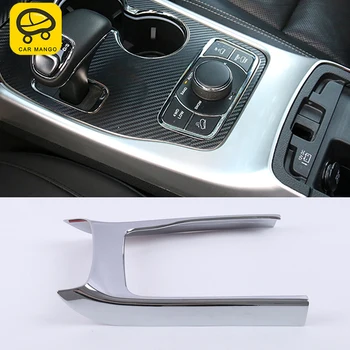 

CARMANGO For Jeep Grand Cherokee 2017 Auto Car Gear frame Cup holder frame Trim Stickers Covers Interior Accessories