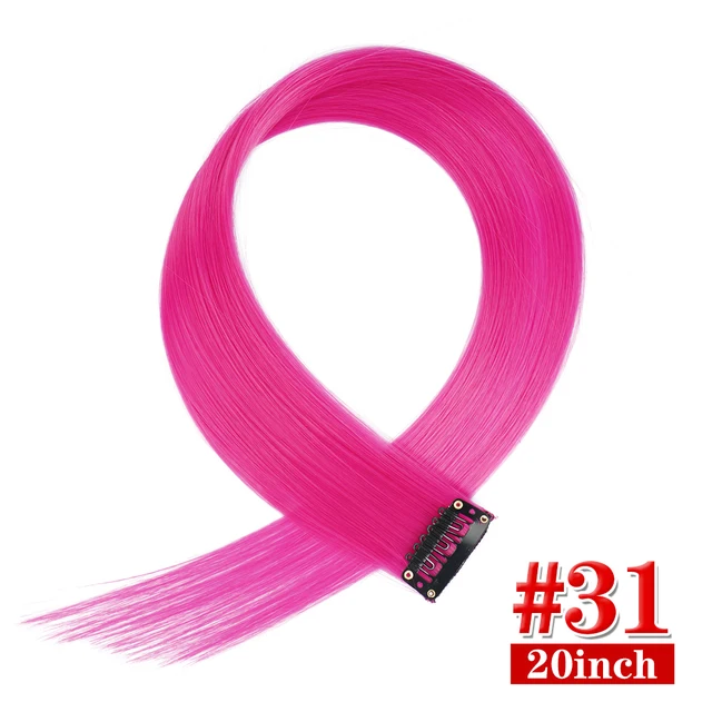Clip in Hair Extensions Highlights Straight Long Hairpiece Hair Accessories for Girls Women Kids Doll Hair Pieces Wigs Pieces 31