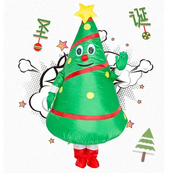 

2019 Funny Christmas Cartoon Doll Costume Inflatable Santa Claus Dress Up Props Mascot Inflatable Christmas Tree Clothes